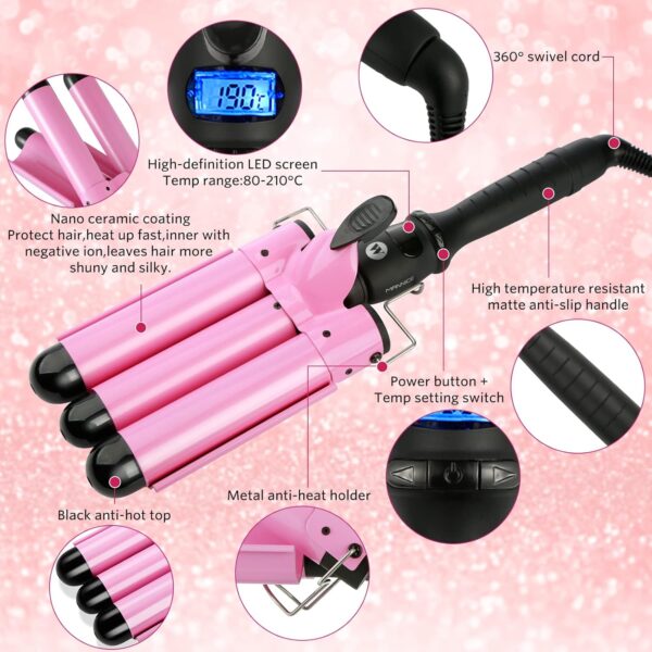 Professional Ceramic Triple Barrel Hair Curler - Image 2