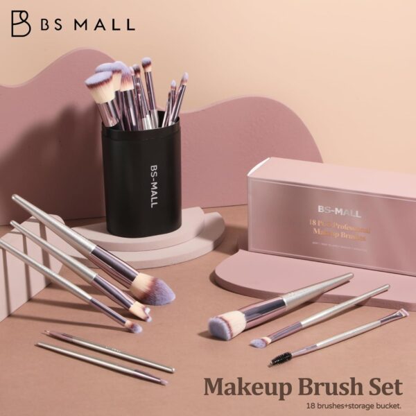 Makeup Brush Set 18 Pcs with Black Case - Image 6