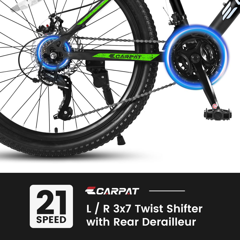 26 Inch Mountain Bike for Adults & Teens – Shimano 21-Speed MTB with Dual Disc Brakes, Full Suspension, High-Carbon Steel Frame – Durable Off-Road Bicycle for Men & Women - Image 5