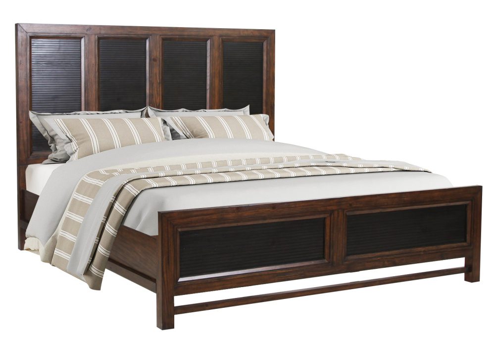 King Size Panel Bed, Two-Tone Finish - Image 3