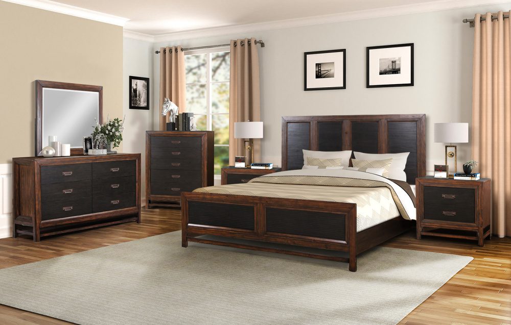 King Size Panel Bed, Two-Tone Finish - Image 4